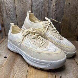 Sorel Ona 503 Sea Salt‎ Chalk Lace Up Knit Low Sneakers Womens 10.5 NL4964-125